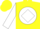 Silk - Yellow, yellow b on white ball, white diamond seam on sleeves, yellow cap