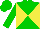 Silk - Green and yellow diagonal quarters