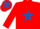 Silk - Red, Royal Blue star on body and cap, Red sleeves, Royal Blue stars