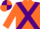 Silk - Orange, purple cross sashes, quartered cap