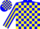 Silk - Blue and yellow blocks, blue and yellow striped sleeves