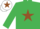 Silk - EMERALD GREEN, brown star, white cap, brown star