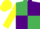 Silk - Emerald green and purple (quartered), yellow sleeves and cap