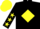 Silk - black, yellow diamond, stars on sleeves, yellow cap