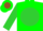Silk - Green, brown pig on lime ball, lime sleeves