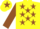 Silk - Yellow, Brown stars, sleeves and star on cap