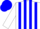 Silk - White, blue stripes with 'g' , blue cap