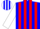 Silk - Blue, white strips, red stripes on white sleeves