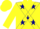 Silk - Yellow, yellow stars on navy blue cross sashes