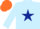 Silk - Light blue, dark blue star, dark blue armlet, orange cap