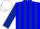 Silk - Blue body, dark blue striped, dark blue arms, white cap