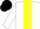 Silk - White, yellow stripe, black cap