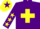 Silk - Purple, yellow cross belts, purple sleeves, yellow stars, yellow cap, purple star