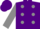 Silk - Purple, grey dots, purple and grey sleeves, purple cap