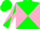Silk - Green, pink diagonal quarters