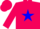 Silk - Hot pink, blue star, blue band on sleeves