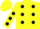 Silk - Bright yellow, black 'mv' and dots