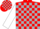 Silk - Red, silver blocks, white sleeves
