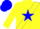 Silk - Yellow, blue star sash, yellow sleeves, yellow and blue cap