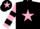 Silk - Black, pink star, pink and black hooped sleeves, black cap, pink star