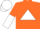 Silk - Orange, White Triangle, Orange And White Halved Sleeves, White Cap