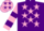 Silk - Purple, pink stars, pink & purple hooped sleeves, pink cap, purple stars