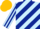 Silk - Light Blue and Dark blue diagonal stripes, Striped sleeves, gold cap