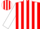 Silk - Red, white stripes, gold bars on white sleeves