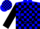Silk - Blue black f in circle on back black blocks on sleeves