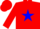 Silk - Red and white, blue star
