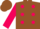 Silk - Brown, hot pink dots, hot pink sleeves