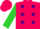 Silk - Hot pink, purple dots, lime green sleeves