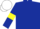Silk - Saxe blue, yellow armlets, white cap