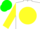 Silk - White, yellow ball, green 'vf',  yellow sleeves, green cap