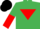 Silk - Emerald green, red inverted triangle, halved sleeves, black cap