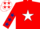 Silk - Red, white star, red sleeves, dark blue stars and cap