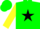 Silk - Green, black star, yellow sleeves, green cap