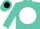 Silk - Turquoise, black circled 'b' in white ball