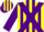 Silk - Yellow, purple cross sashes, purple stripes on sleeves