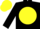 Silk - Black, yellow ball, white heart, yellow cap