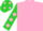Silk - Bright pink, bright lime green sleeves, pink dots, lime cap, pink dots