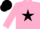 Silk - Pink, black star, black cap