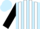 Silk - Light blue and white vertical stripes, black sleeves