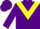 Silk - Purple, yellow triangular panel, yellow band on sleeves, purple cap