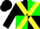 Silk - Black and green quarters, yellow cross sashes, yellow, green and black sleeves