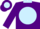 Silk - Purple, light blue collar, purple 'mns' on light blue ball