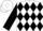 Silk - White, black diamonds, black tree, 'kc' and diamond stripe on right sleeve