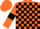 Silk - Orange and black check, orange sleeves, black armlets