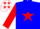 Silk - Blue, white 'anderson ranch' in red star, blue stars on red sleeves