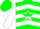 Silk - Green, white star, white chevrons, green star stripe on white sleeves, green cap